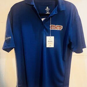 M&M's & Pedigree Logo Polo Shirt women-Large blue embroidered NWT